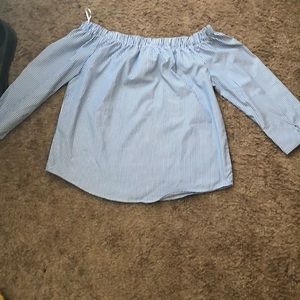 Striped blue dress up shirt